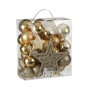 Onbreekbare kerstballen en piek mix Goud